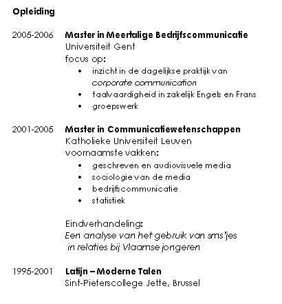 cv voorbeelden